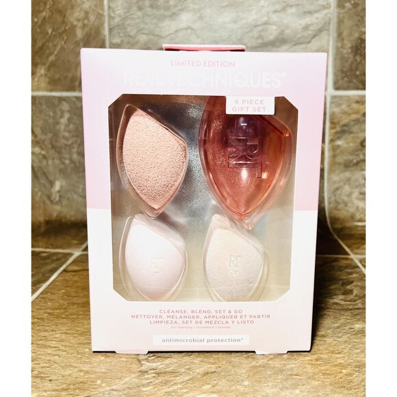 Real Techniques Limited Edition Cleanse, Blend, Set and Go Makeup Sponge 4pc Set - Picture 3 of 4